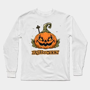 Spooky Halloween Monster Pumpkin Long Sleeve T-Shirt